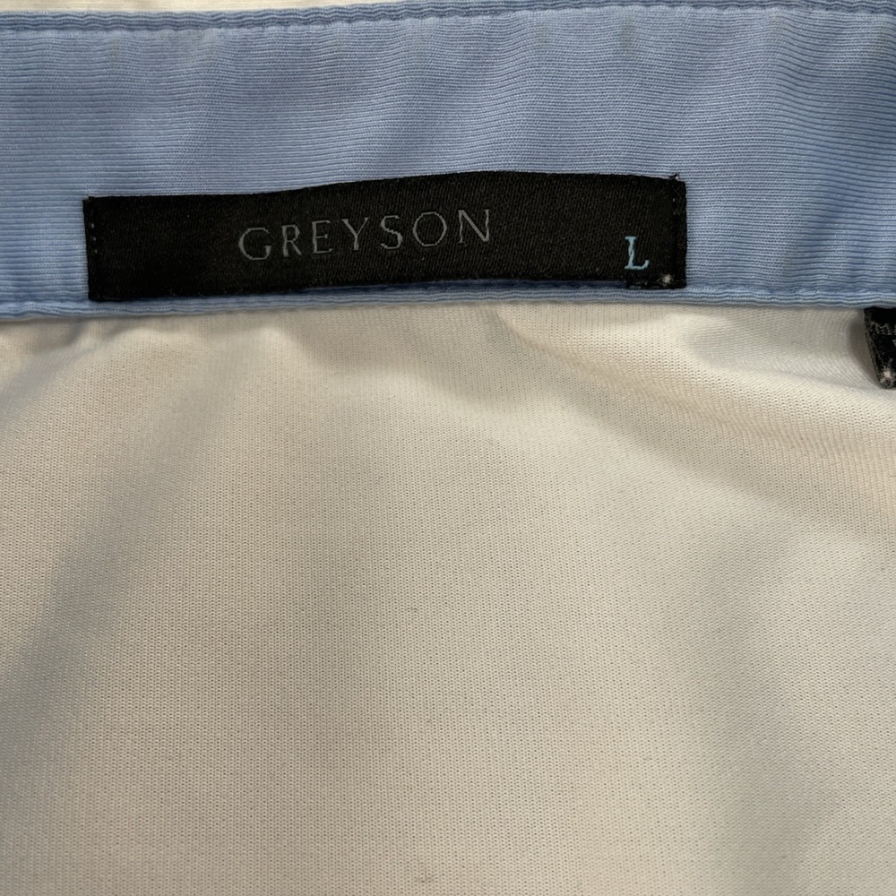 Greyson Men's Large Golf Polo Shirt In White - Picture 7 of 9